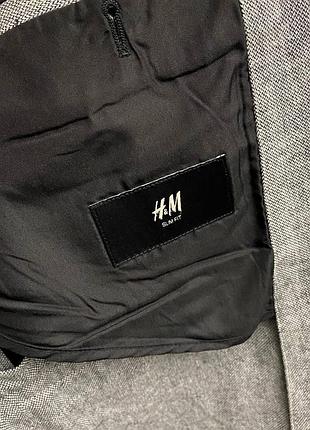Чоловічий сірий піджак від бренду h&m 5