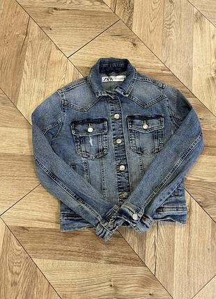 Жіноча джинсова куртка zara синя xs