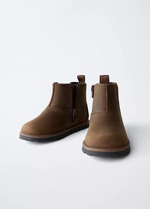 Детские кожаные ботинки челси серии barefoot zara 24 (📏15.5cm.)