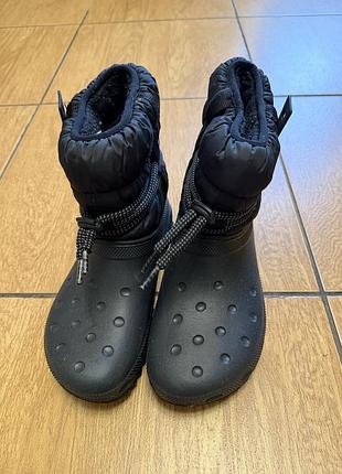 Жіночі гумові чоботи crocs чорні, розмір w8 (38)