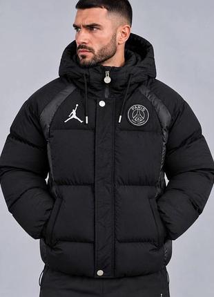Стильний преміальний чоловічий зимовий пуховик jordan paris / psg — сучасна молодіжна модель.