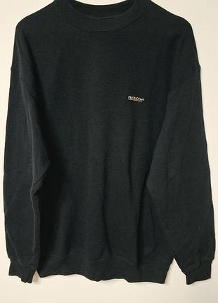 Толстовка кофта реглан мужская черная плотная relaxed fruit of the loom, размер m - l.