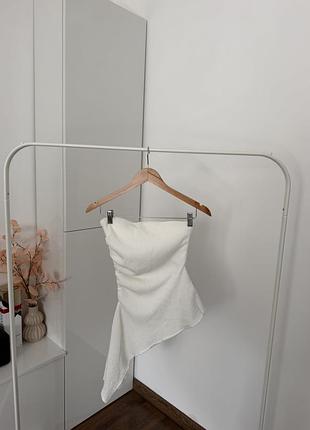 Топ жіночий zara без рукавів, жатка, білий