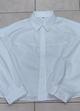 Хлопковая рубашка оверсайз uniqlo : c cotton cocoon shirt (оригинал)