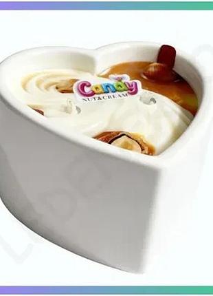 Массажная свеча candy nut cream в форме сердца 70 мл ароматическое масло для массажа и релаксации sku_tanga_vendorcode_для