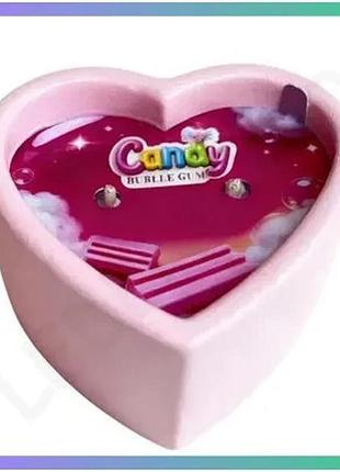 Массажная свеча candy bubble gum 70 мл аромат жвачки в форме сердца для расслабляющего массажа sku_tanga_vendorcode_для