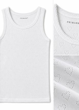 Термо майка для девочки primark heatiq белая, теплая нательная майка с хлопком 140