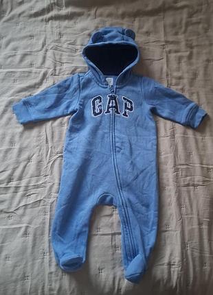 Флісовий/теплий комбінезон (чоловічок) baby gap з вушками, 3-6 міс