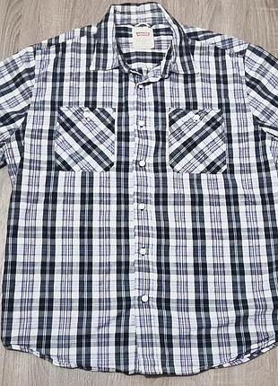 Мужская брендовая рубашка levi's (оригинал) в клетку, размер l