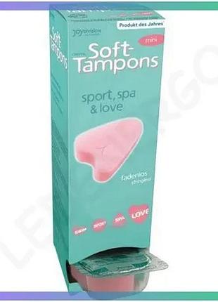 Тампоны joydivision tampony-soft-tampons mini 10 шт гипоаллергенные для женщин розовые 5,5х4 см sku_tanga_vendorcode_для