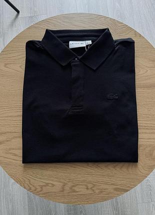 Мужское поло lacoste черное