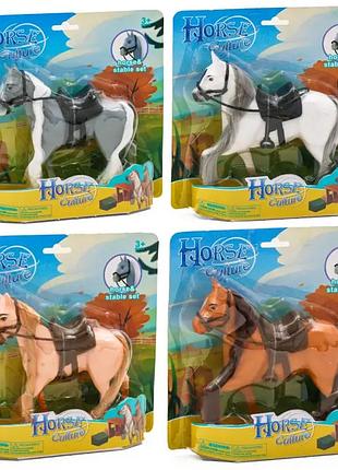 Іграшковий кінь horse culture 18 см з аксесуарами, набір кінь і стайня