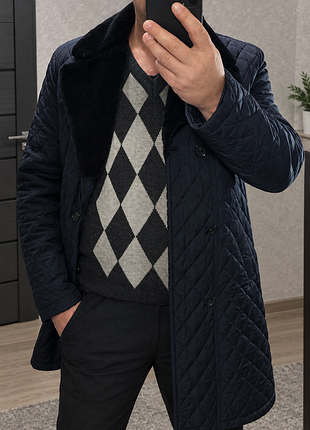 Куртка чоловіча зимова appart синя з хутряним коміром l/xl