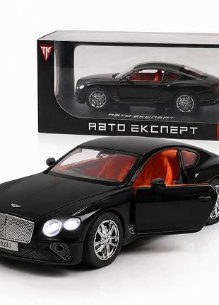 Машинка bentley continental gt 1:24 металлопластик со светом и звуком инерционная