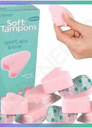 Тампон soft-tampons normal-dry 10 штук розовые для женщин защита в критические дни sku_tanga_vendorcode_для полнолетних