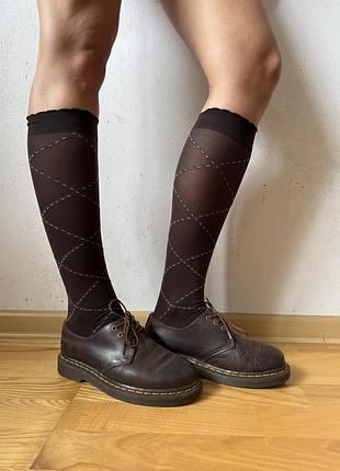 Коричневі шкіряні туфлі dr. martens 1461
