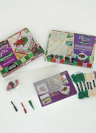Набір для творчості embroidery box danko toys для вишивки з нитками, стрічками та бусинами