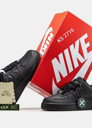 Женские классические кроссовки nike черные из натуральной кожи кожаные низкие на плоской подошве платформе прошиты