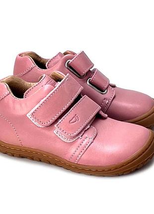 Кожаные детские ботинки девочке lurchi barefoot. демисезонные ботинки на липучках размер 22