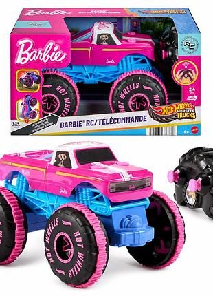 Радіокерований монстр-трак hot wheels barbie 1:24 з трюками та великими колесами