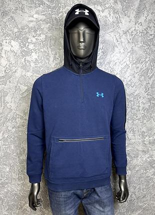Under armour кофта анорак m размер спортивная на флисе синяя
