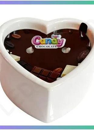 Массажная свеча с ароматом шоколада candy chocolate 70 мл сердце для массажа и релаксации sku_tanga_vendorcode_для полнолетних