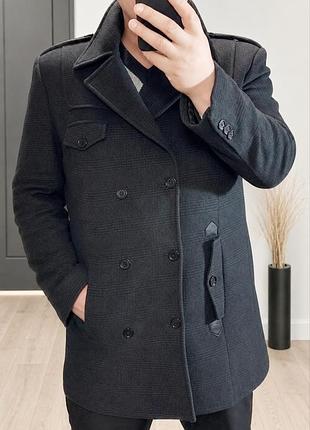 Пальто чоловіче зимове workman двобортне з хутром, сіре, розмір l/xl (48-50)