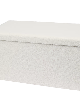 Пуф spargo xl складаний із відсіком для зберігання, 76×38×38 см, бежевий, з плюшевою оббивкою, прямокутний