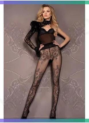 Колготки чорні ballerina's secret hush hush з орнаментом l/xl елегантні колготки для жінок стильні кол sku_tanga_vendorcode_для