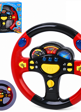 Руль limo toy маленький водитель музыкальный со светом украинский язык 25 см, 3+