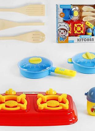 Игровой набор modern kitchen электроплита с посудой для детей 3+