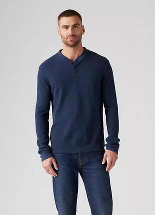 Светр лонгслів levi's long-sleeve thermal henley кофта джемпер