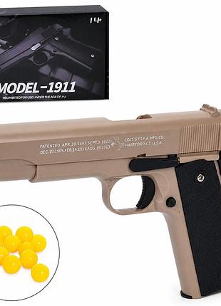 Игрушечный пистолет airsoft 1911 22 см металл и пластик с пластиковыми пулями