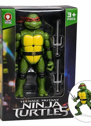 Фигурка черепашки-ниндзя рафаэль tmnt 17 см со светом, подвижная, в коробке