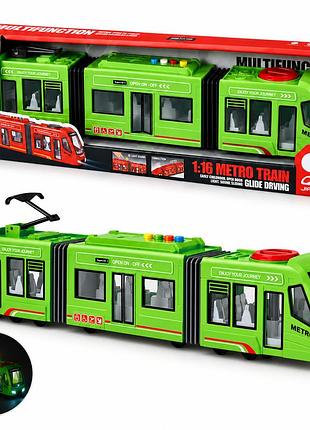 Трамвай jiansheng metro інерційний 41 см зі світлом звуком та дверима 1:16
