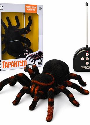 Радіокерований павук тарантул limo toy чорний з помаранчевими смугами у коробці