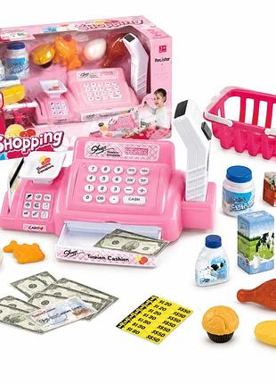 Іграшковий касовий апарат з продуктами, сканером і кошиком світло звук 23 см для дітей 3+