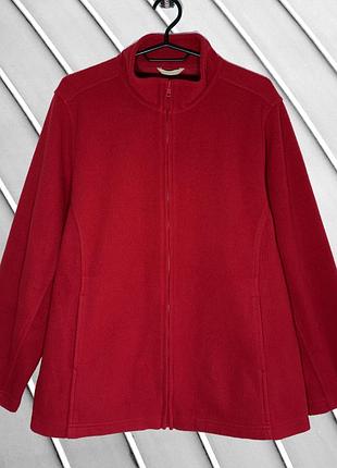 Женская красная флисовая куртка m&amp;s u918 3xl 2xl 46 48 маркс спензер тепла флиска на молнии кофта зепка m&amp;s uj818 xl 2xl 46 48
