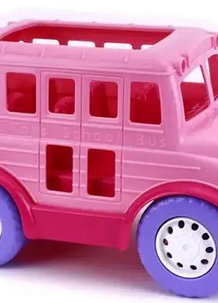 Дитячий автобус-сортер school bus технок рожевий 27 см, іграшковий транспорт для дівчаток