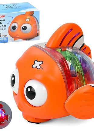 Музыкальная игрушка рыбка clown fish toy set 15 см со световыми эффектами и движением 2 режима