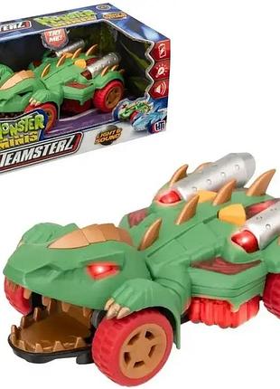 Машинка teamsterz monster minis dino car 15 см со светом и звуком, подвижные челюсти