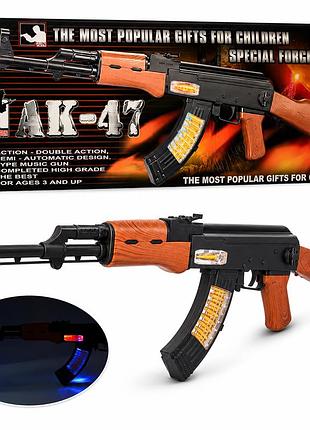 Автомат іграшковий ak-47 69 см зі світлом, звуком і вібрацією, у коробці