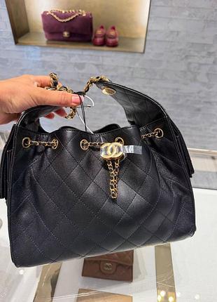 Сумка chanel черная как мешок на кирпичике