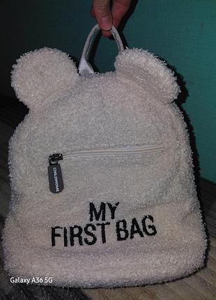 Оригінальний плюшевий рюкзак childhome my first bag тедді