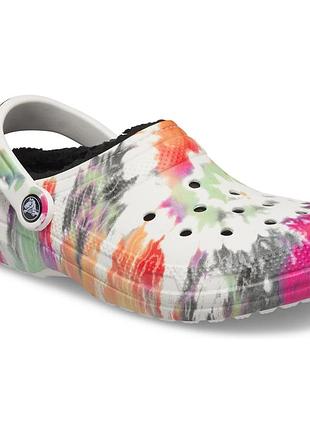 Утепленні оригінальні сабо crocs classic lined tie dye clog для дітей молодшого віку,підлітків  і дорослих.розмір: 24-25;27-28;30-31;32-33;37-38 7