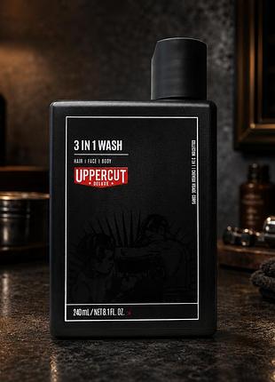 Uppercut deluxe 3 in 1 wash чоловічий шампунь для волосся, чоловічий щоденний засіб для догляду за волоссям, обличчям і тілом 1000
