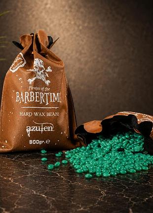 Твердий віск для депіляції barbertime hard wax beans black 500 г гарячий віск у гранулах для депіляції зелений