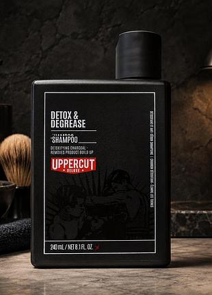 Шампунь глубокого очищения uppercut deluxe detox and degrease shampoo 240 мл для жирных волос и удаления стайлинга