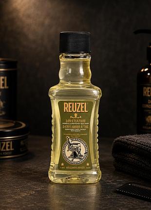 Засіб 3 в 1 reuzel tea tree 100 мл шампунь кондиціонер та гель для душу для чоловіків