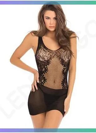 Платье полупрозрачное с узорами без рукавов rene rofe lace fantasy черное для вечеринки и свиданий sku_tanga_vendorcode_для